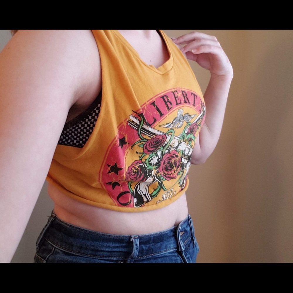 Punk “Liberty or Death” crop top gold